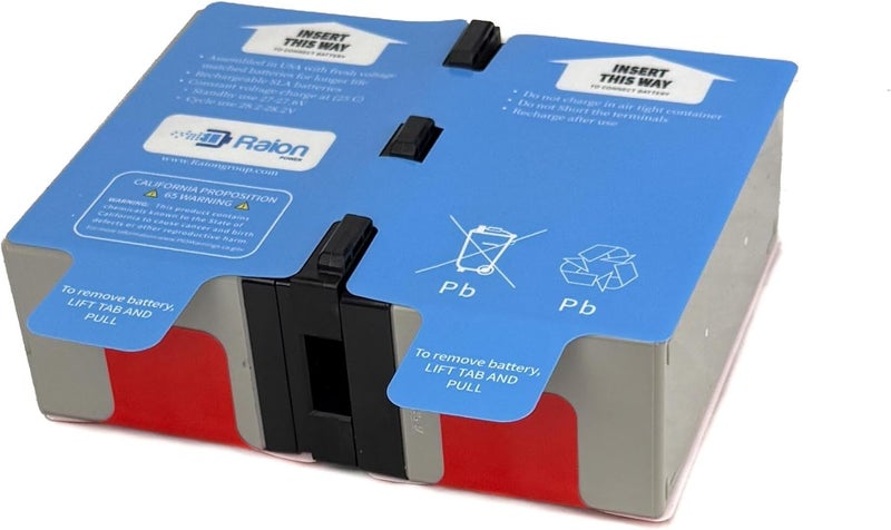 Raion Power بطارية كارتريدج مغلقة من الرصاص الحمضي (SLA/AGM) بجهد 24 فولت وسعة 9Ah - تفريغ عالي - وقت تشغيل ممتد - بديل متوافق لـ APC UPS BR1300G، BR1500G، BX1500G، BX1500M، و SMC1000-2UC - Image 1